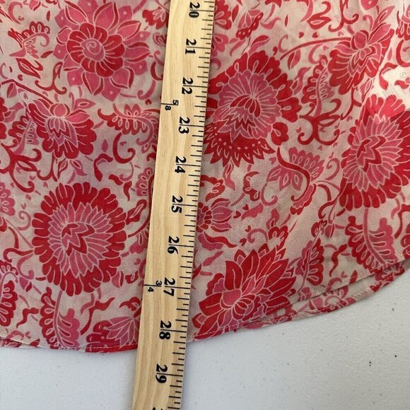Cabi Vita Blouse Draped Keyhole Pink Floral Small Lightweight - Picture 8 of 10